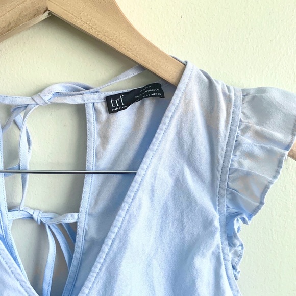 Trf Zara light babyblue blouse - Picture 3 of 3